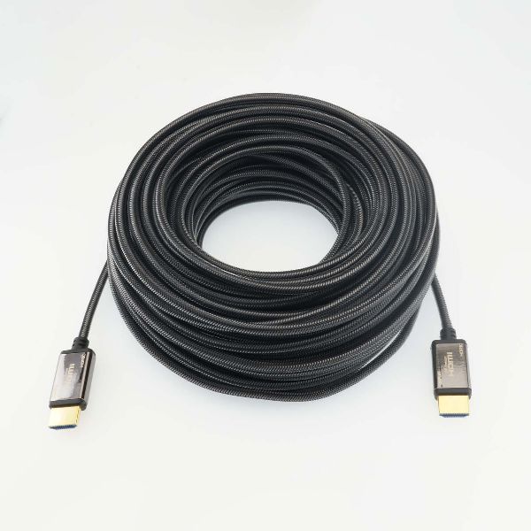 光ファイバー 8KPremium HDMIケーブル 10m メッシュタイプ グレー／黒
