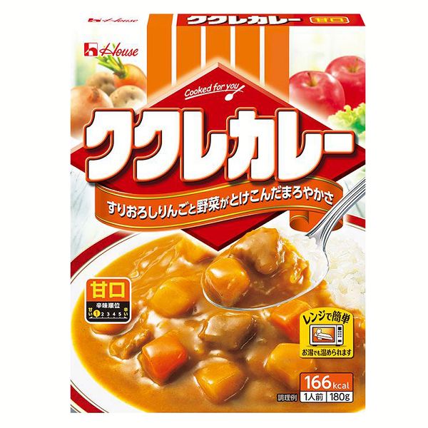 レトルトカレー 電子レンジ対応 甘口 中辛 辛口 カレー レトルト ハウス食品 ククレカレー 180g 1人前