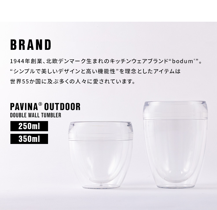 bodum pavina ダブル コレクション ウォール 保温 グラス 0.25 l