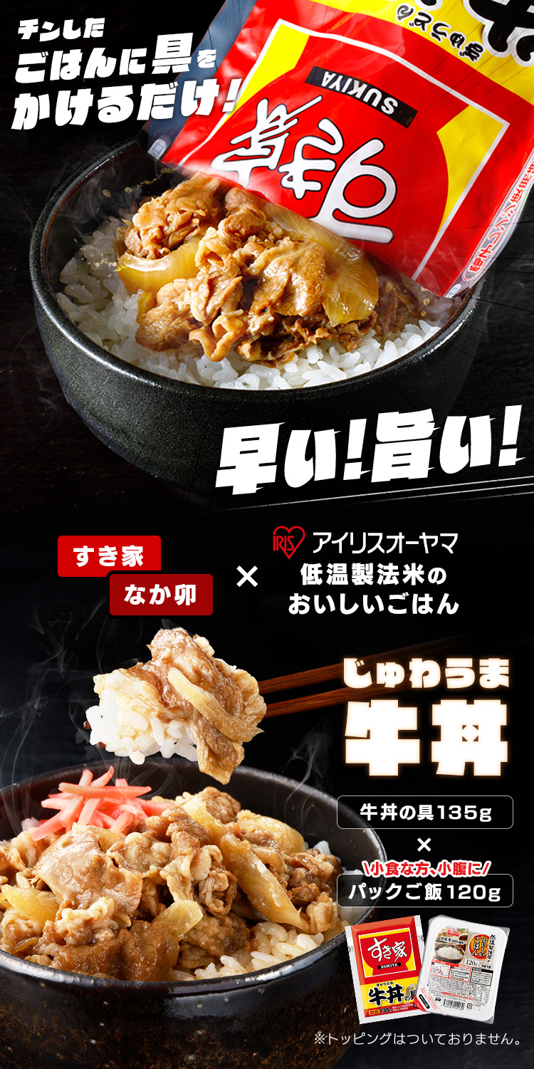 すき家 なか卯 丼の具 20食セット パックご飯 120g×20食 ご飯のお供