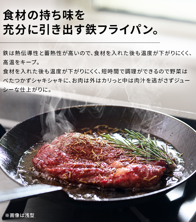 フライパン 家庭用品 調理器具 Turk 鉄製フライパン ベント