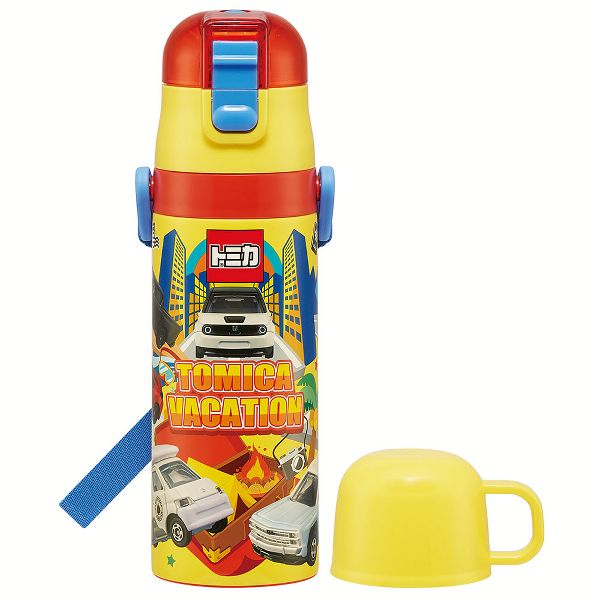 水筒 キッズ 470ml 2way ワンタッチ 直飲み コップ ステンレス 子供 ポケモン プリンセス トミカ プラレール パウパトロール 軽量 スケーター SKDC4 | スケーター | 02