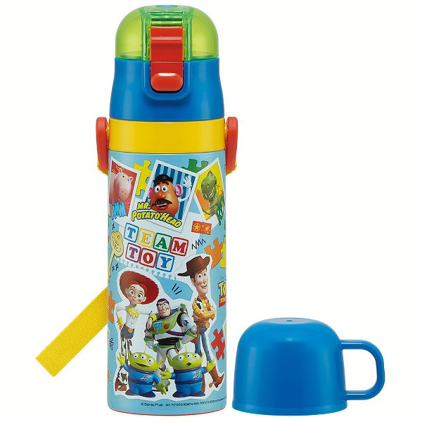 水筒 キッズ 470ml 2way ワンタッチ 直飲み コップ ステンレス 子供 ポケモン プリンセス トミカ プラレール パウパトロール 軽量 スケーター SKDC4 | スケーター | 09