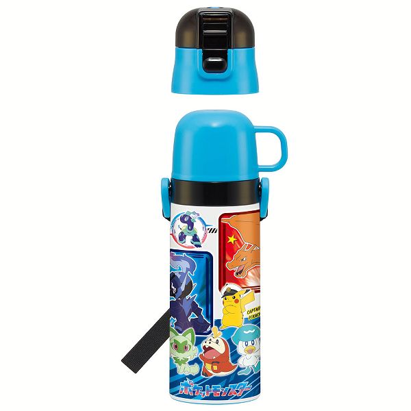 水筒 キッズ 470ml 2way ワンタッチ 直飲み コップ ステンレス 子供 ポケモン プリンセス トミカ プラレール パウパトロール 軽量 スケーター SKDC4 | スケーター | 16