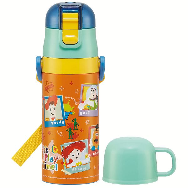 水筒 キッズ 410ml 2way ワンタッチ 直飲み コップ ステンレス 子供 ポケモン プリンセス トミカ プラレール パウパトロール 軽量 スケーター SKDC3 | スケーター | 07
