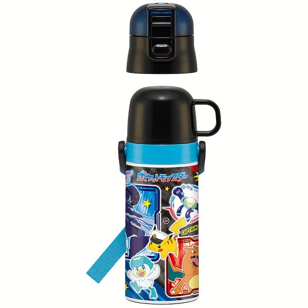 水筒 キッズ 410ml 2way ワンタッチ 直飲み コップ ステンレス 子供 ポケモン プリンセス トミカ プラレール パウパトロール 軽量 スケーター SKDC3 | スケーター | 20