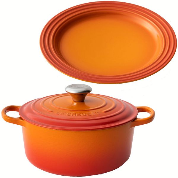 LE CREUSET ル・クルーゼ オレンジ 鋳鉄製 両手鍋 24cm Le Creuset（ル・クルーゼ） 公式 鍋 IH IH対応 両手鍋