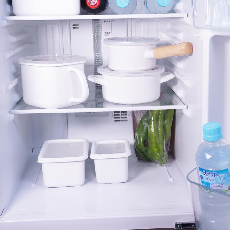 琺瑯片手鍋ミルクパン五徳保存容器深型角型4点セットIHガス福袋4点セット富士ホーロー 