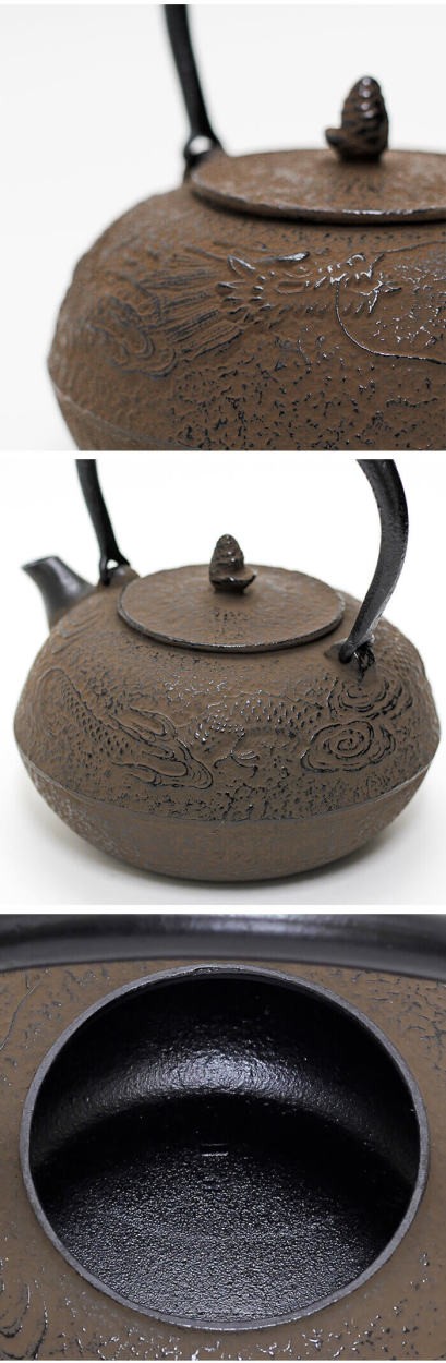♦ 鉄瓶 雲龍紋様 南部鉄器 伝統工芸品 アンティーク 骨董品 コレクション 南部鉄器 鉄瓶 送料無料 ”鉄瓶雲竜型 1.4L” : ウェルカムボード