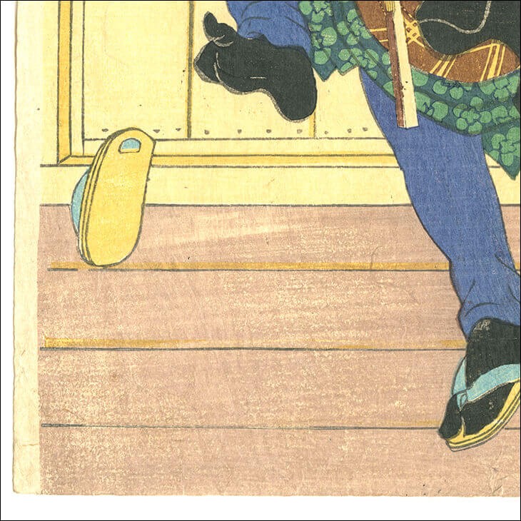 豊原国周　浮世絵　刺繍絵　坂東彦三郎？　昭和レトロ　ヴィンテージ　フレーム　火消 豊原国周 浮世絵 刺繍絵 坂東彦三郎？ 昭和レトロ ヴィンテージ