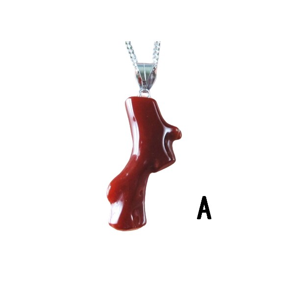 血赤珊瑚 枝型 ペンダント（のし等ギフト対応無料) K14WG金具 40cm