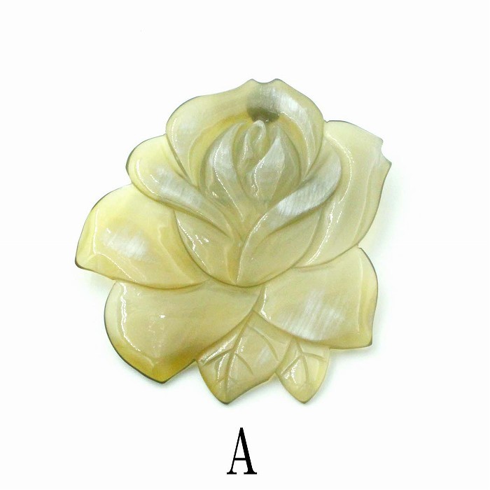 白水牛 薔薇 ブローチ（のし等ギフト対応無料 ）縦80×横76ミリ 