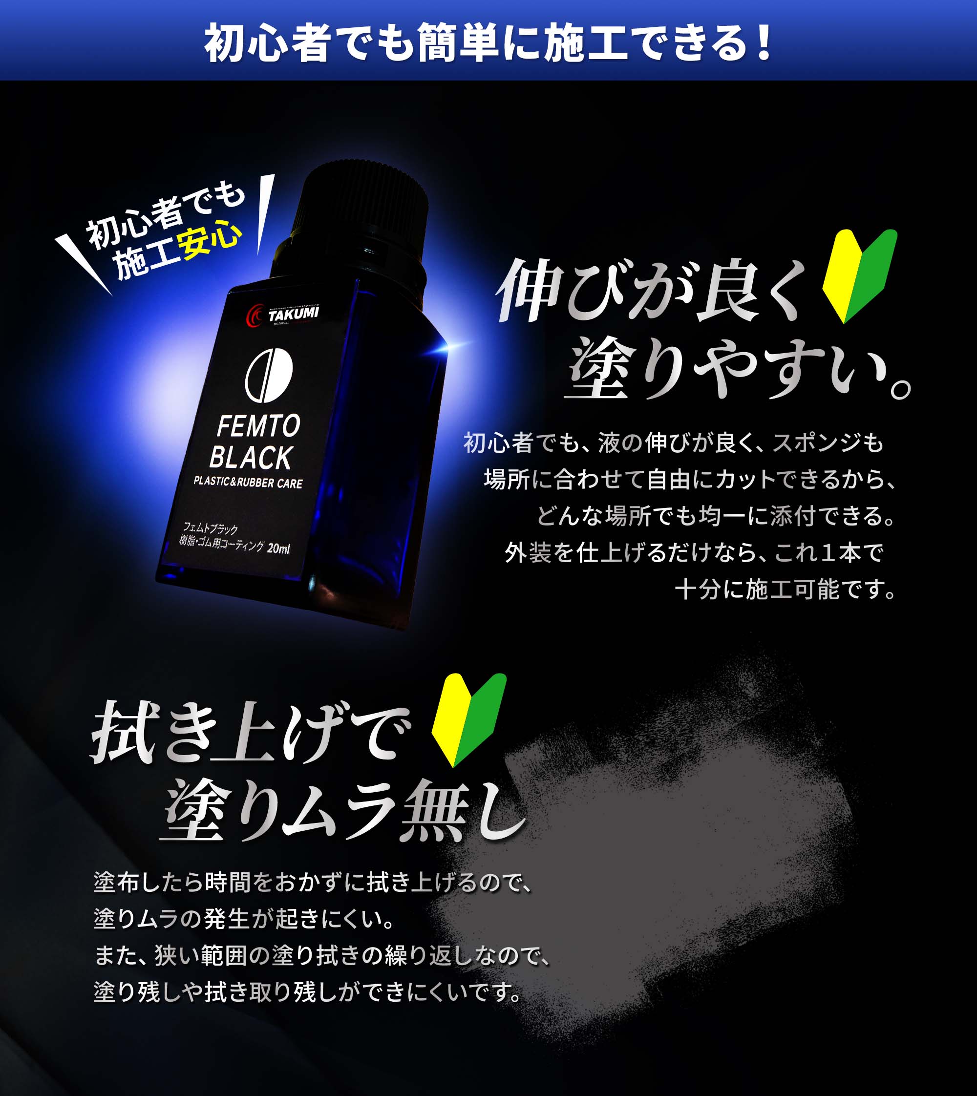未塗装樹脂パーツ復活剤、樹脂パーツコーティング