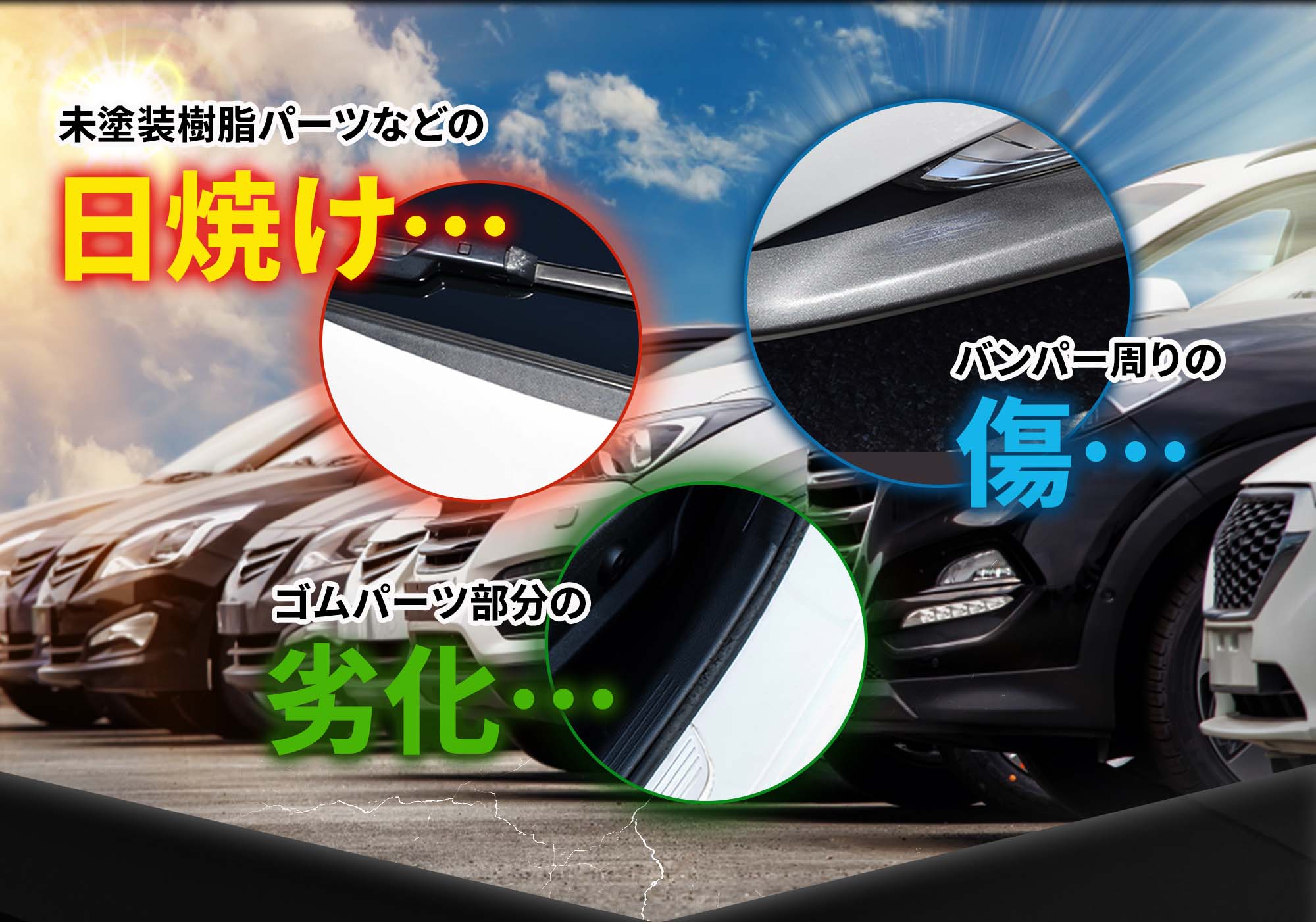 未塗装樹脂パーツ復活剤、樹脂パーツコーティング