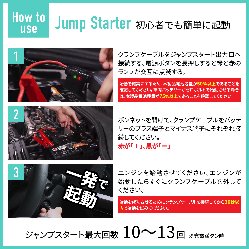 Amazon | ジャンプスターター 8000mAh 12V車用エンジン