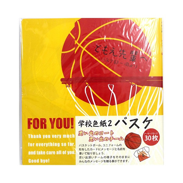 学校色紙2 バスケ AR0819089 メッセージカード 30枚 色紙 アルタ
