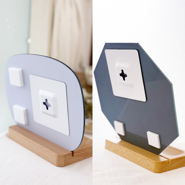 モーメント ウッドスタンドミラー 八角形167730/ウェーブ167747 掛け