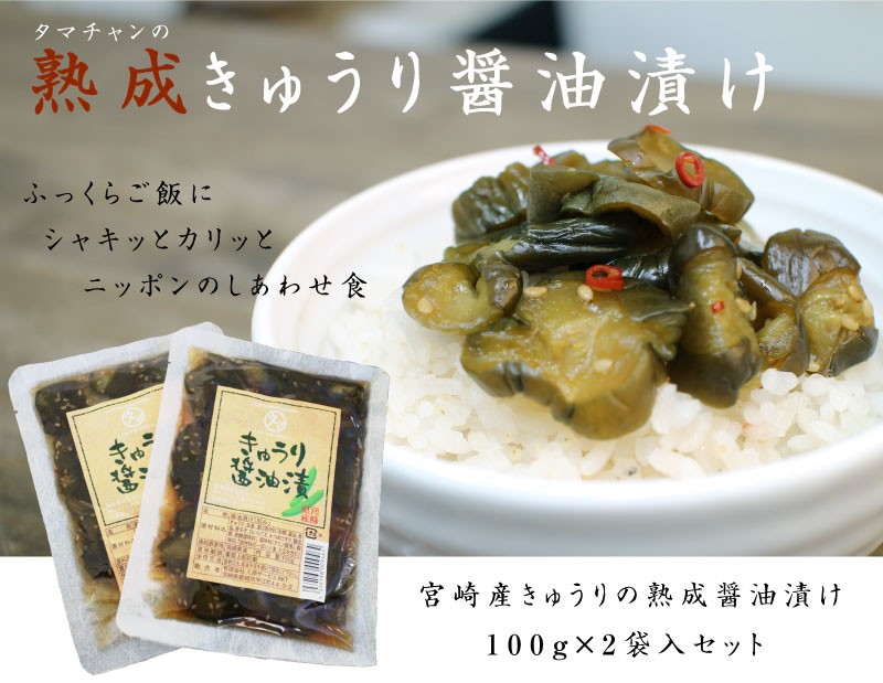 きゅうりの醤油漬け 100g×2袋 宮崎産 きゅうり しょうゆ漬け 醤油漬け つけもの 漬物 漬け物 国産 きゅうり漬け ポイント消化 お試し 送料無料  :kyuri-syouyutuke:タマチャンショップ - 通販 - Yahoo!ショッピング