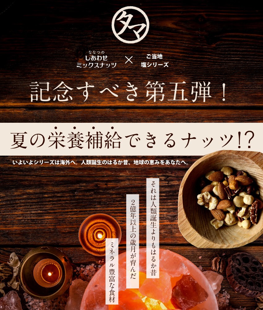タマチャンショップ ミックスナッツ 神秘の岩塩仕立て 300g 3種