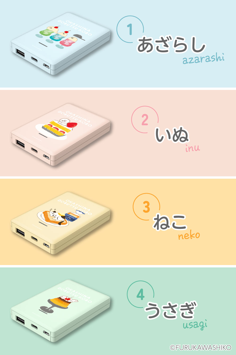 多摩電子工業 お菓子などうぶつ工房 モバイルバッテリー 5000mAh 2台
