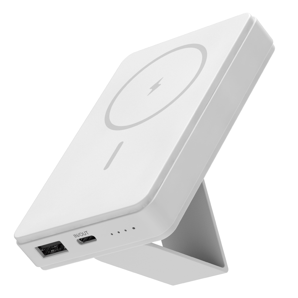 モバイルバッテリー 5000mAh MagSafe対応 ワイヤレス充電器 USB-C 1ポート USB-A 1ポート PR-LWC01モデル | 多摩電子工業 | 07