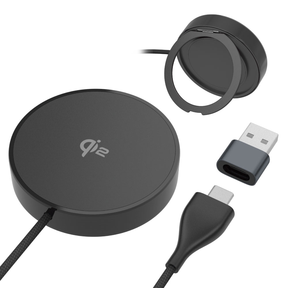 多摩電子工業 Qi2対応 マグネット式 ワイヤレス充電器 MAX15W出力