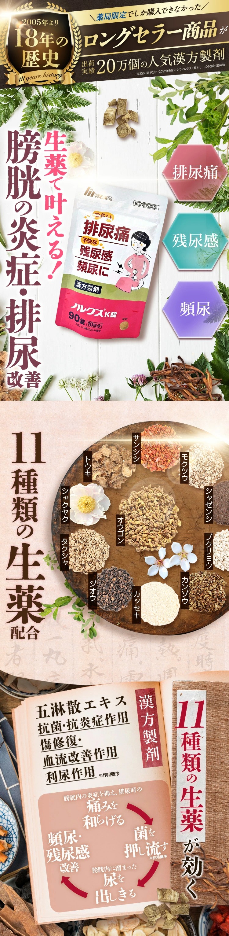 公式 ノルクスK錠 残尿 頻尿 漢方薬 対策 第二類医薬品 明治薬品