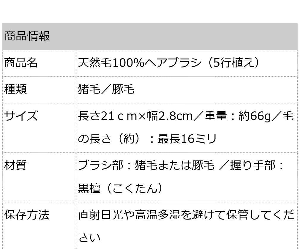 猪毛5行がヘアブラシ2番人気 創業300年江戸屋謹製 - 猪毛ヘアブラシ／豚毛ヘアブラシ5行植え 最高級獣毛100％ヘアブラシ  髪やや少な目またはショートヘア向け :bi2159:オーガニック無添加 魂の商材屋 - 通販 - Yahoo!ショッピング