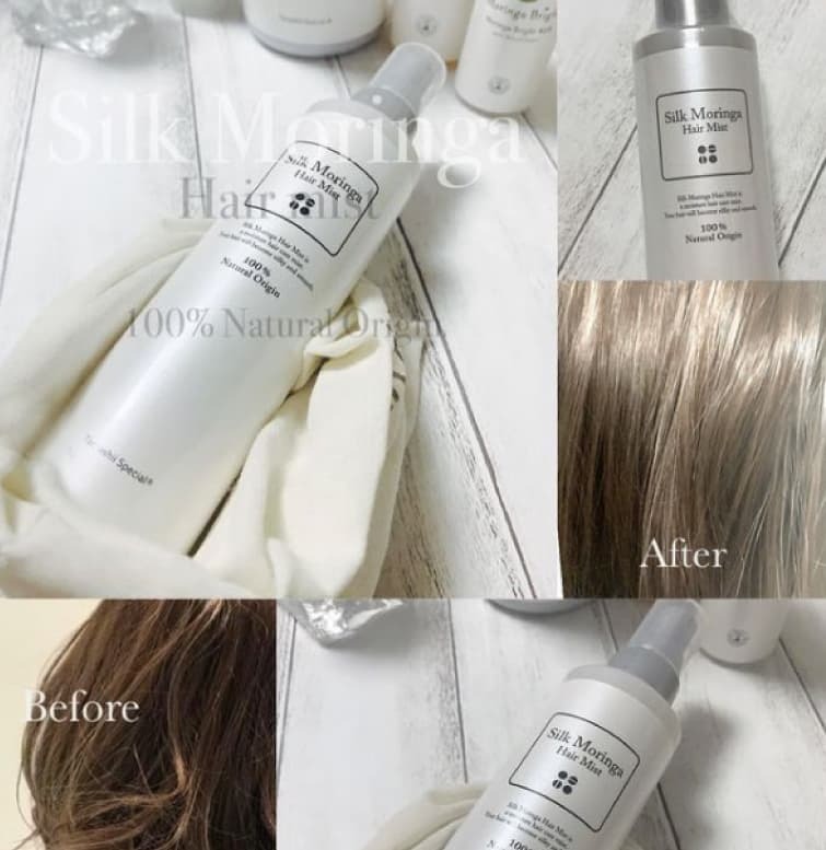 【天然シルク配合の完全無添加ヘアミスト】シルクモリンガヘアミスト（無香料）