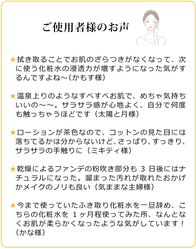  プレ化粧水フルボ（無香料）ご使用者様のお声