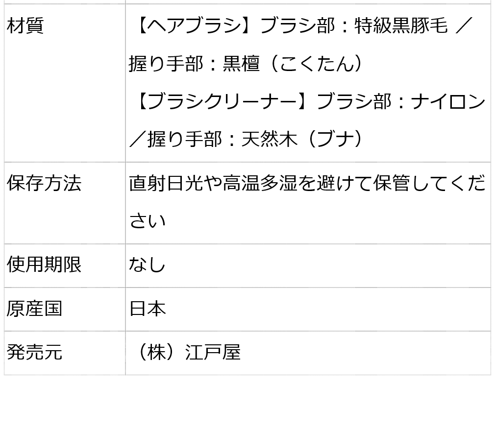 最大10%OFFクーポン 黒豚毛100％ 創業300年江戸屋謹製 最高級ヘアブラシ ヘアブラシクリーナー やや強めの頭皮刺激 標準髪ボリュームの方向け  - 特級黒豚毛ヘアブラシ6行植え ヘアブラシ、くし