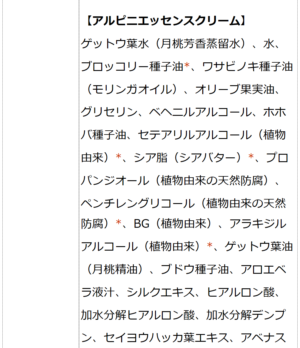 アルピ二エッセンスローション＋アルピ二エッセンスクリーム