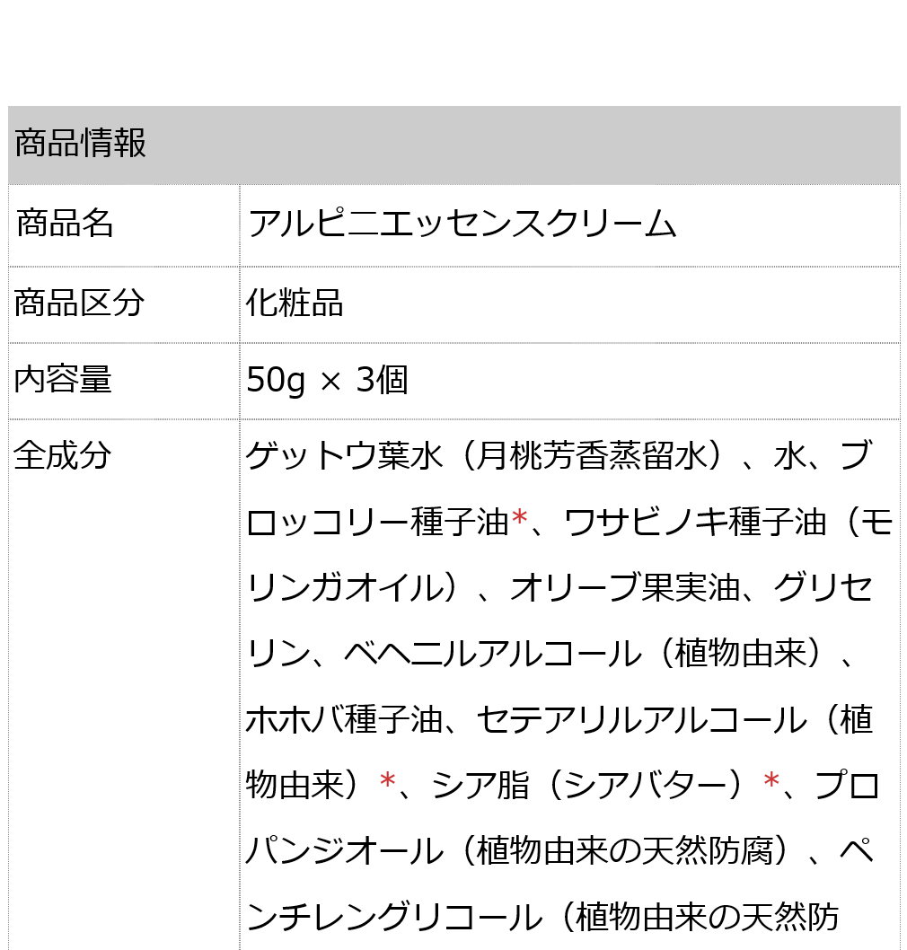 アルピニエッセンスクリーム100g