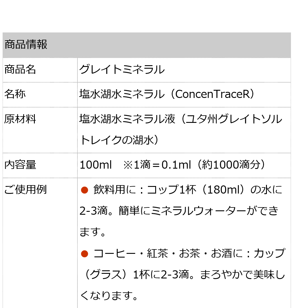 グレイトミネラル100ml（約1000滴分）