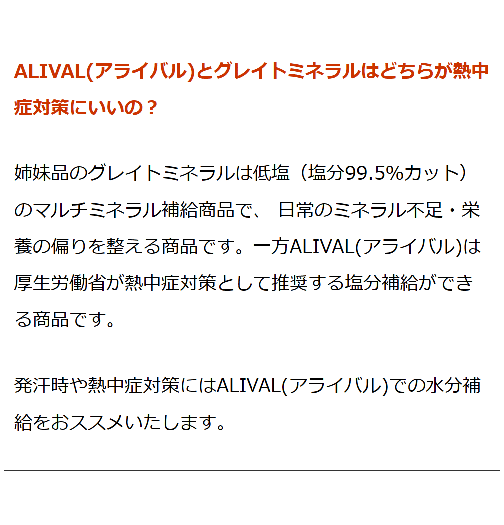 濃縮イオン均衡液ALIVAL(アライバル) 