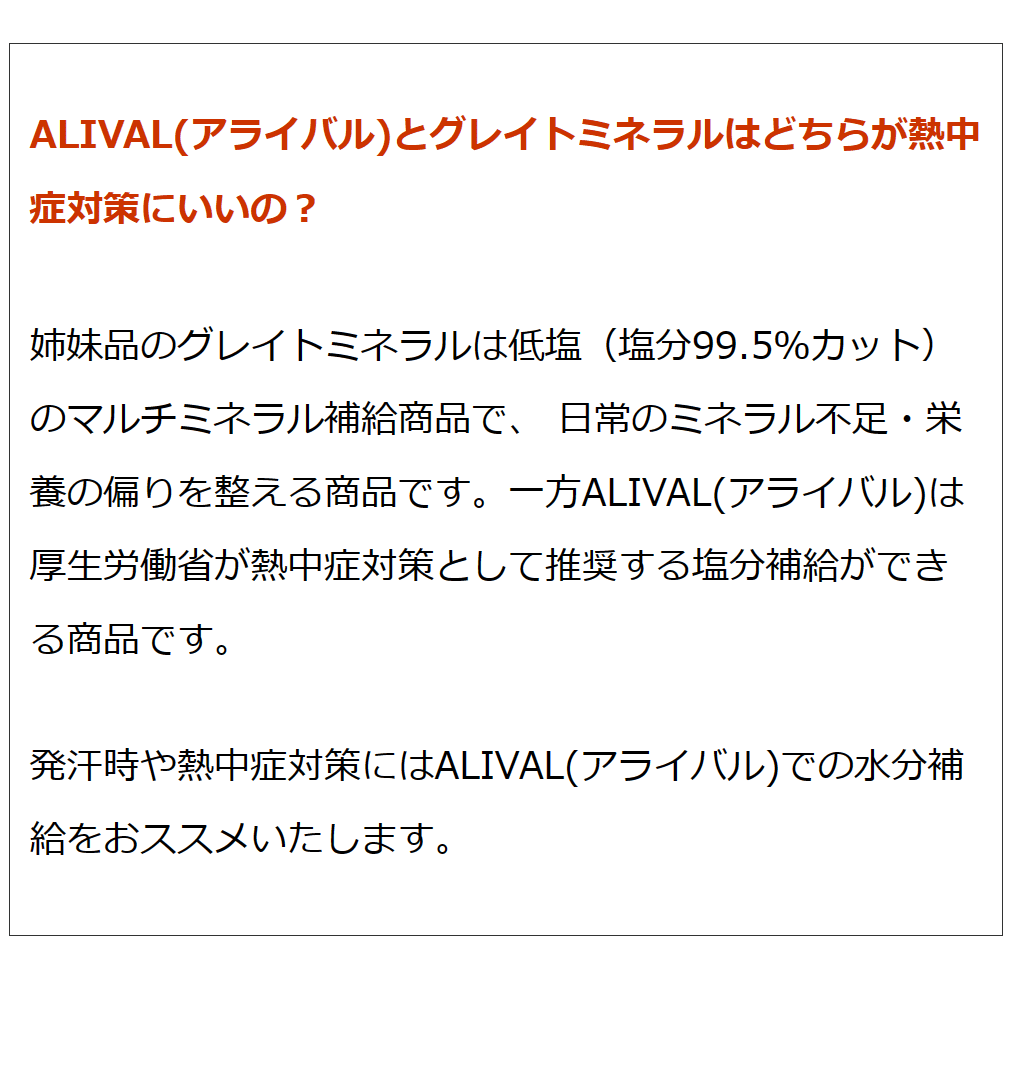 濃縮イオン均衡液ALIVAL(アライバル) 