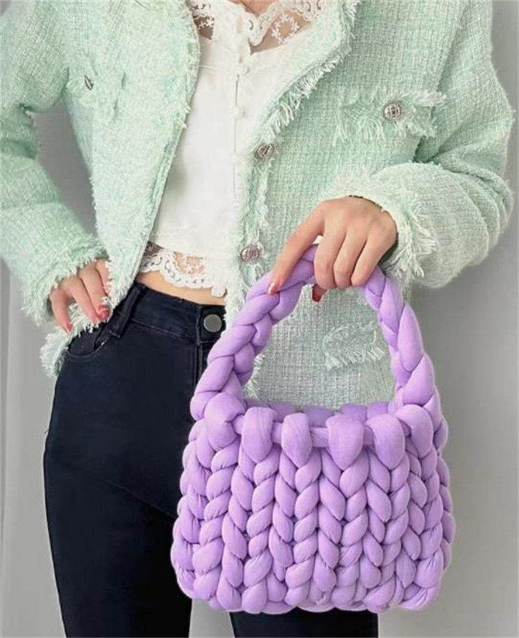 スーパーPayPayセール チャンキーニット バッグ レディース 手作り ショルダーバッグ 手編み ふわふわ ハンドバッグ マンドゥバッグ 極太 毛糸
