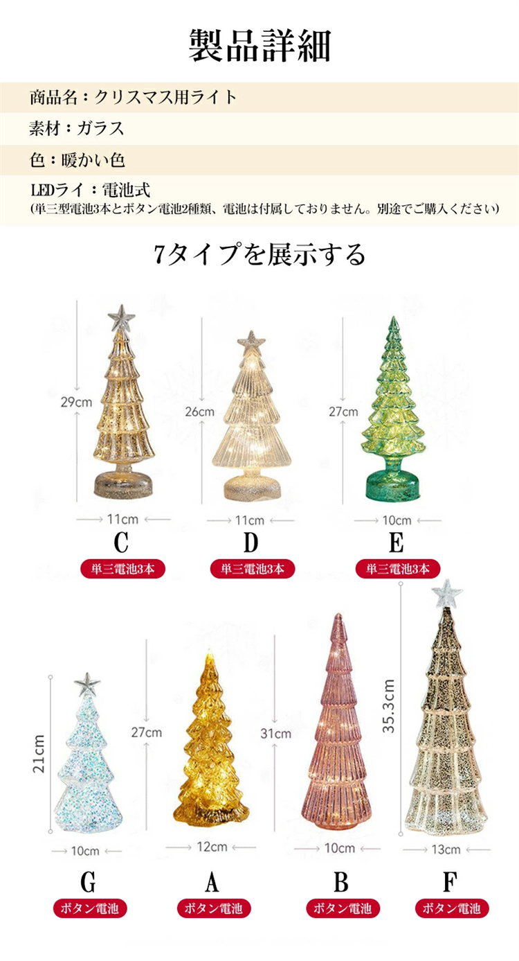 超PayPay祭 クリスマスツリー 卓上 ガラス ミニツリー LED クリスマス