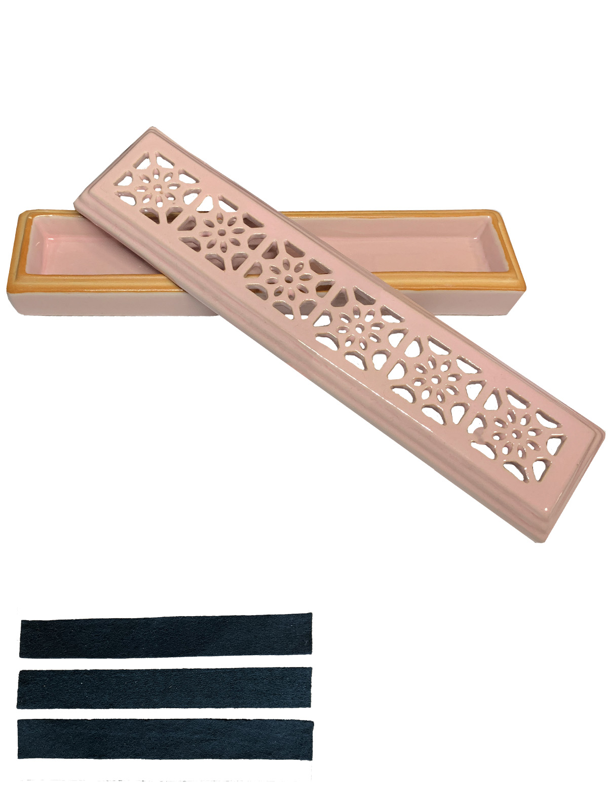 お香立て 【風水 金運 】横置き ふた付き 安全 おしゃれ シンプル