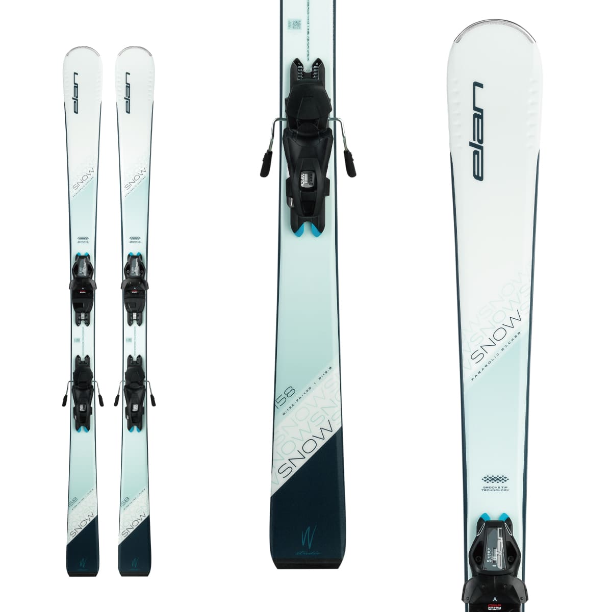 elan（エラン） スキー板 レディース 2024 SNOW WHITE ＋ EL 9.0 GW