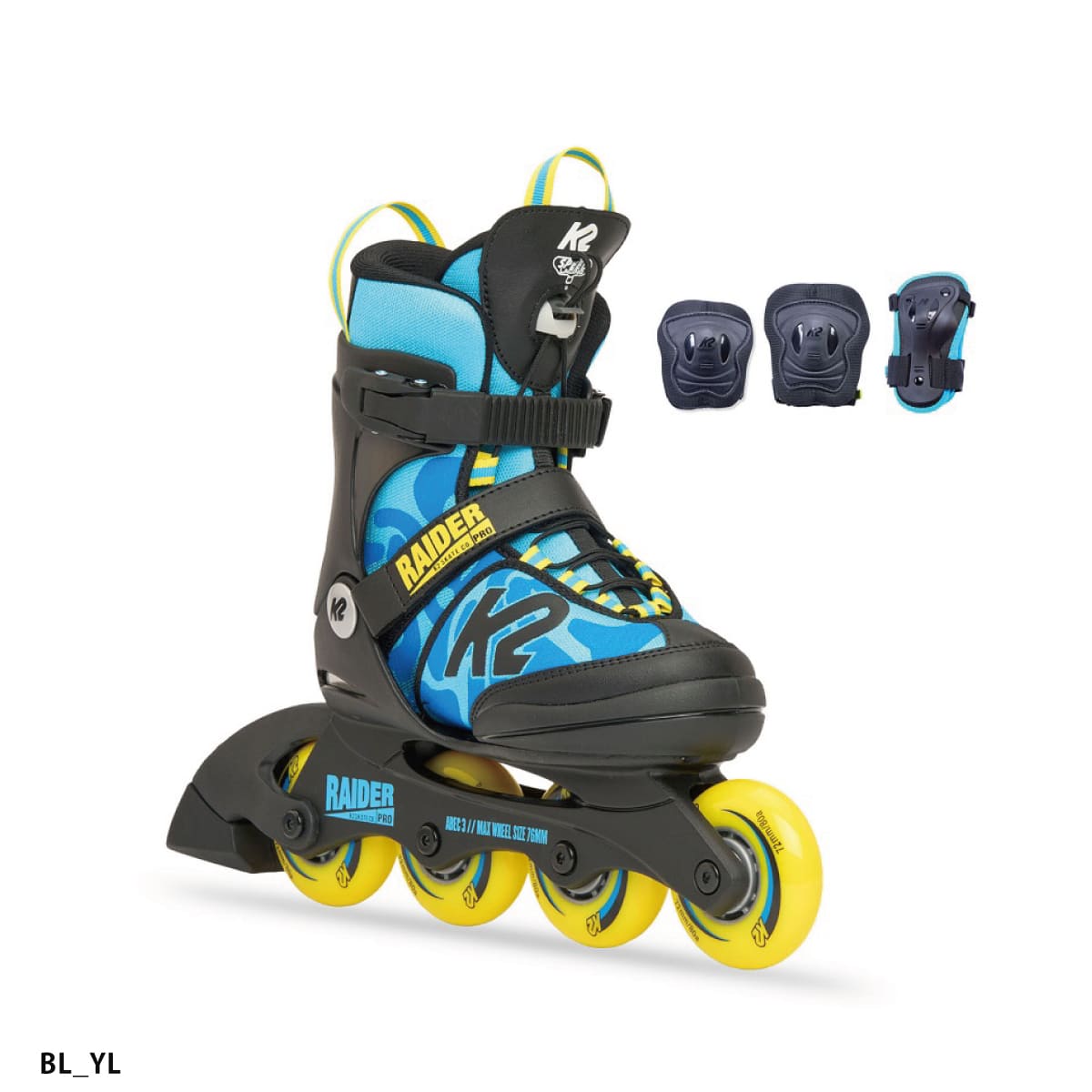 インラインスケート キッズ ジュニア K2 ケーツー ＜2023＞ RAIDER PRO PACK【プロテクター付き】 | K2（スキー、スノーボード） | 01