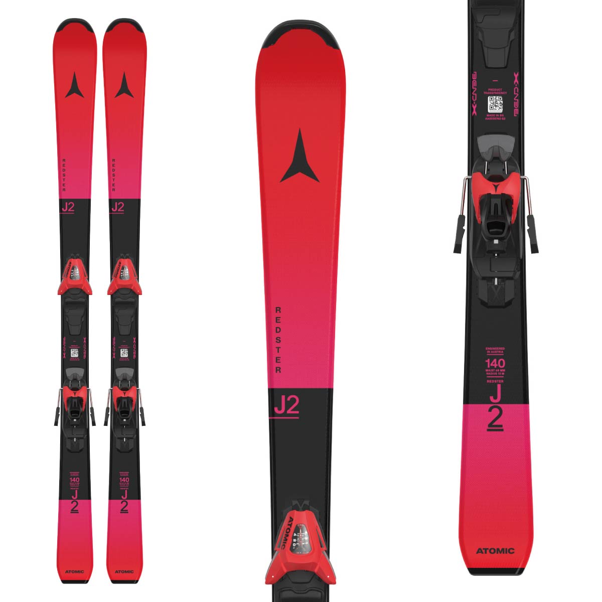 ATOMIC スキー ビンディング レッド ATOMIC スキー板 160cm ビンディング付き レッド系 赤系