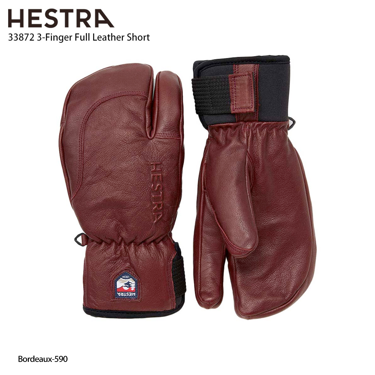 スキー グローブ メンズ レディース HESTRA ヘストラ ＜2023＞ 33872 3-Finger Full Leather Short  スリーフィンガー フル レザー ショート 22-23 旧モデル