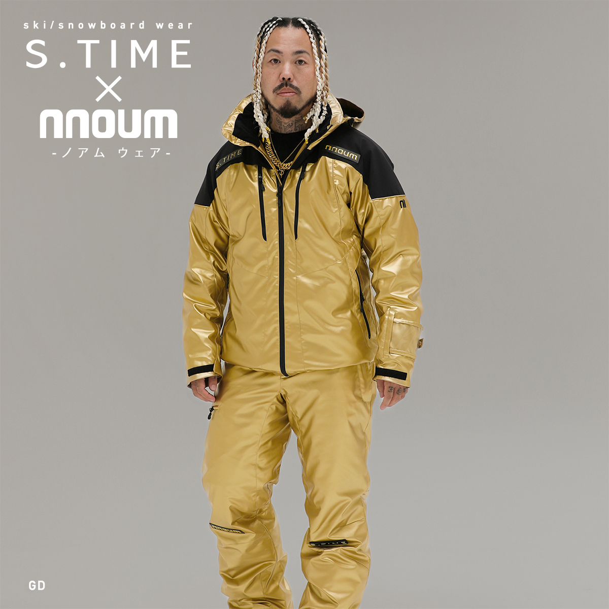 NNOUM ノアム スキー ウェア メンズ 上下セット<2023>STIME×nnoum NN22FTP02MGD S.TIMEコラボ スキーウェア エスタイム×ノアム〔SA〕(14900円)