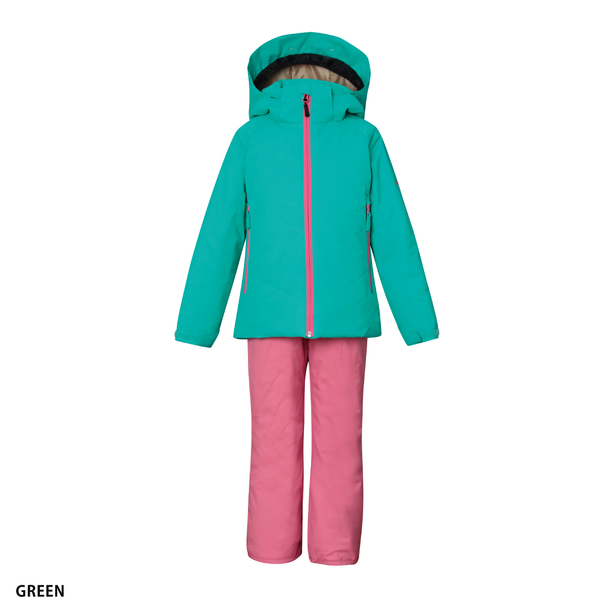 フェニックス phenix スキーウェア 上下 セット 子供 キッズ 緑×ピンク フェニックス（PHENIX） スキーウェア キッズ スノーウェア ジュニア