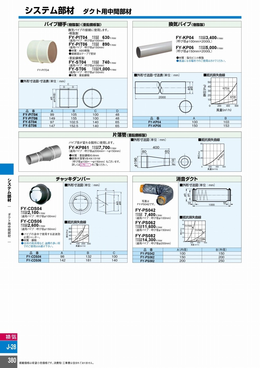 FY-KP04 パナソニック インテリア用部材換気パイプ (/FY-KP04/) : fy