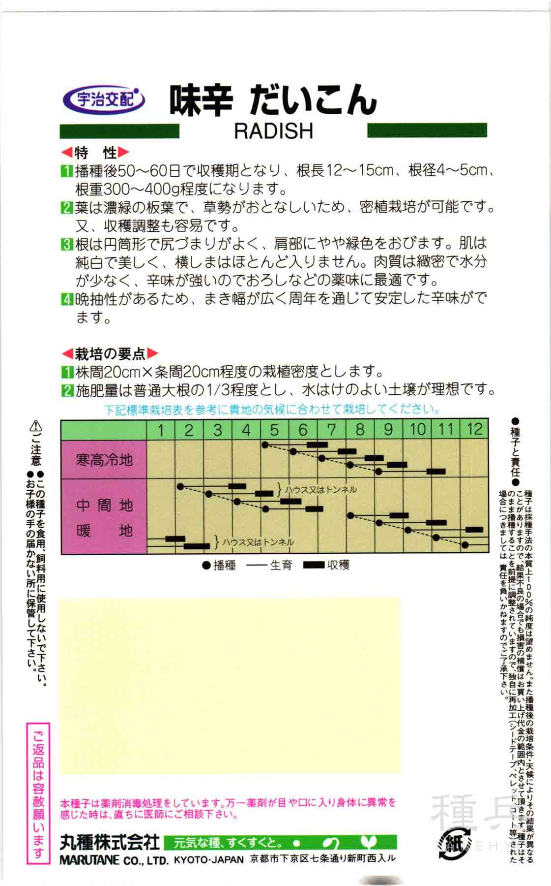 辛味ダイコン 種 『味辛』 丸種/20mlの詳細画像1