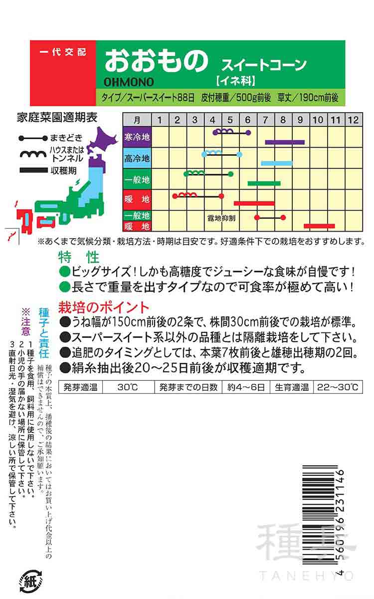 スイートコーン 種 『おおもの』 ナント種苗/小袋の詳細画像1
