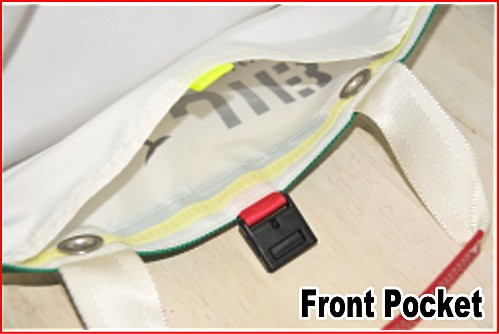 正面ボーダー切り替え生地は二重になっており、ポケット仕様になっています