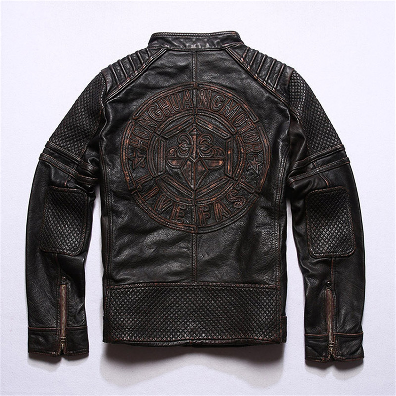 【ヴィンテージ】（11）牛革 チェック 総柄 レザー ジャケット 本革ジャケット 本革 牛革ジャケット ライダースジャケット 牛革 復古